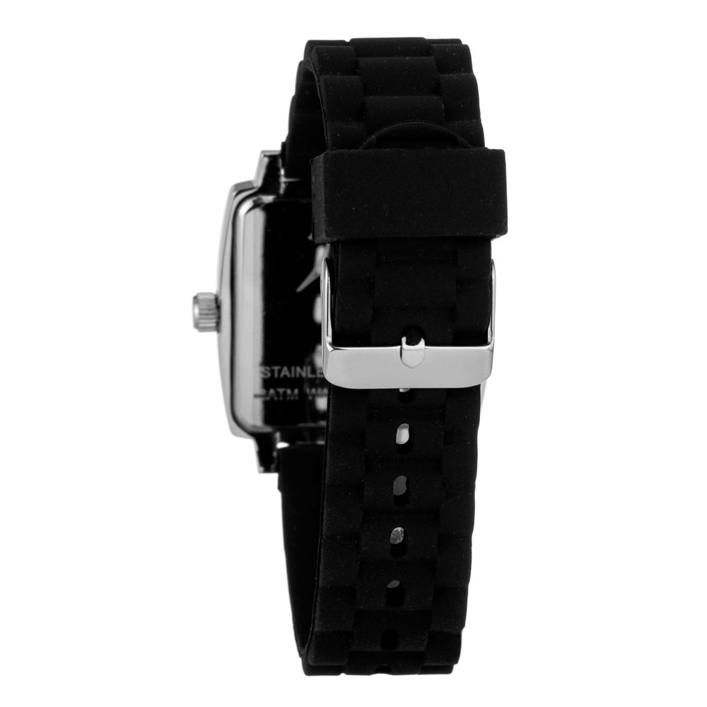 JUSTINA Black Rubber Sport Watch