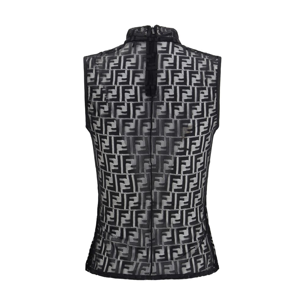 Fendi Black Polyamide Top