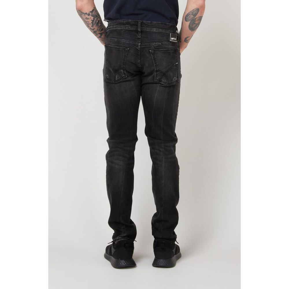 Gas Black Cotton Slim Fit Jeans