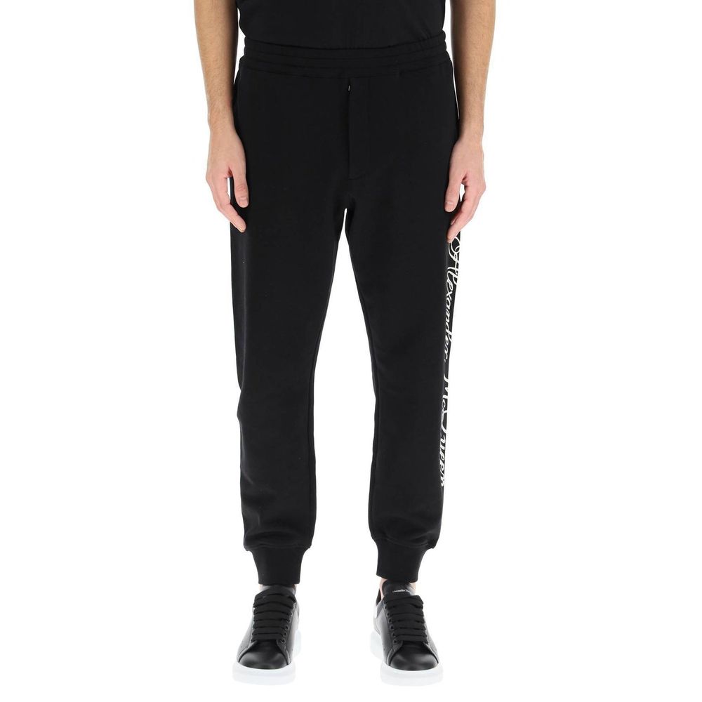 Alexander McQueen Black Cotton Athletic Pants