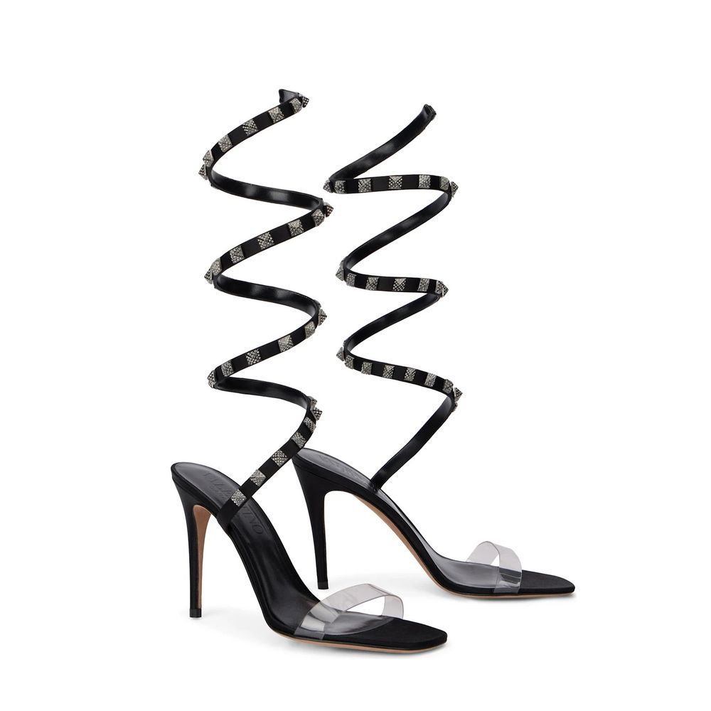 Valentino Garavani Black Lamb Leather Strap-On Sandals