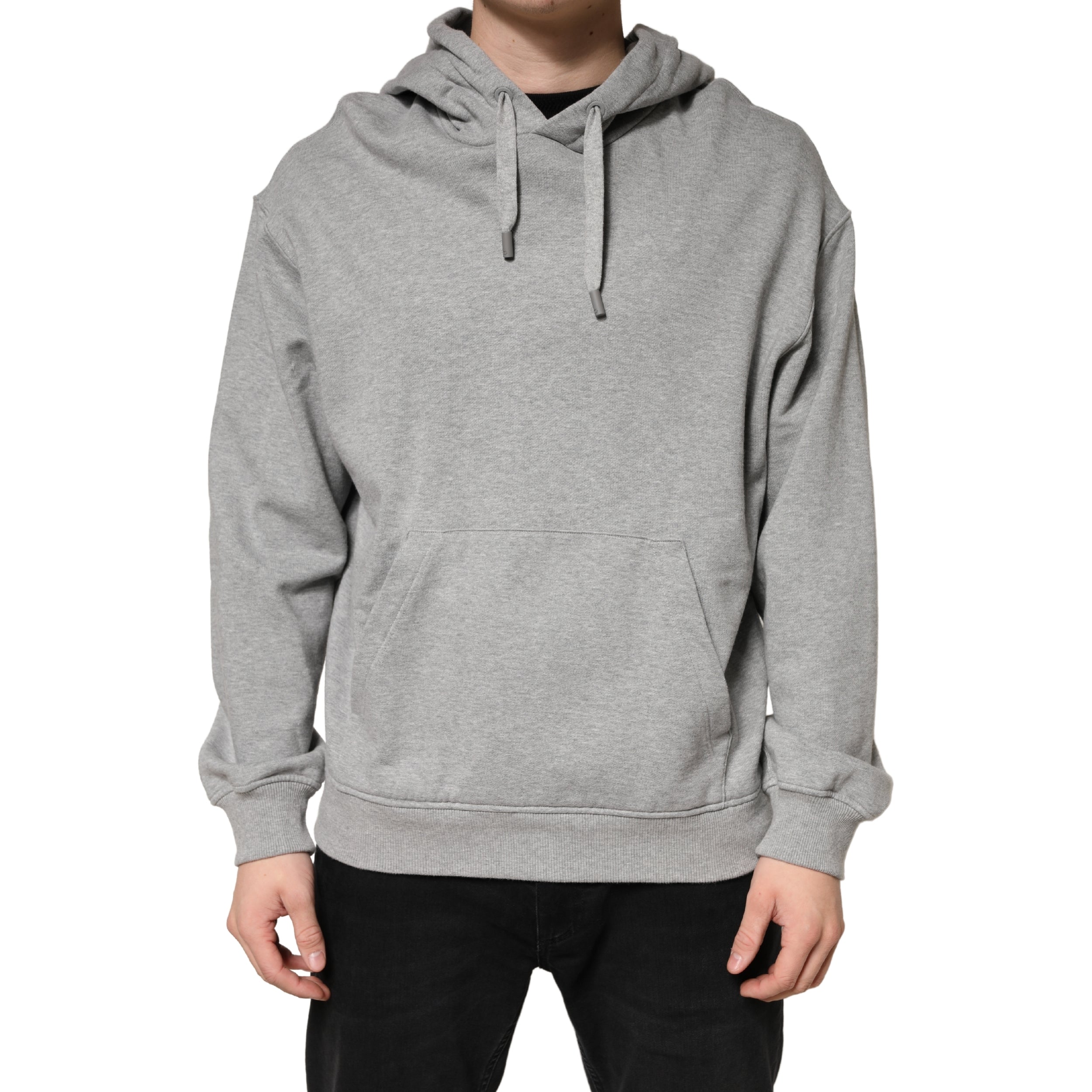 Dolce & Gabbana Gray Cotton Hooded Sweatshirt Sweater