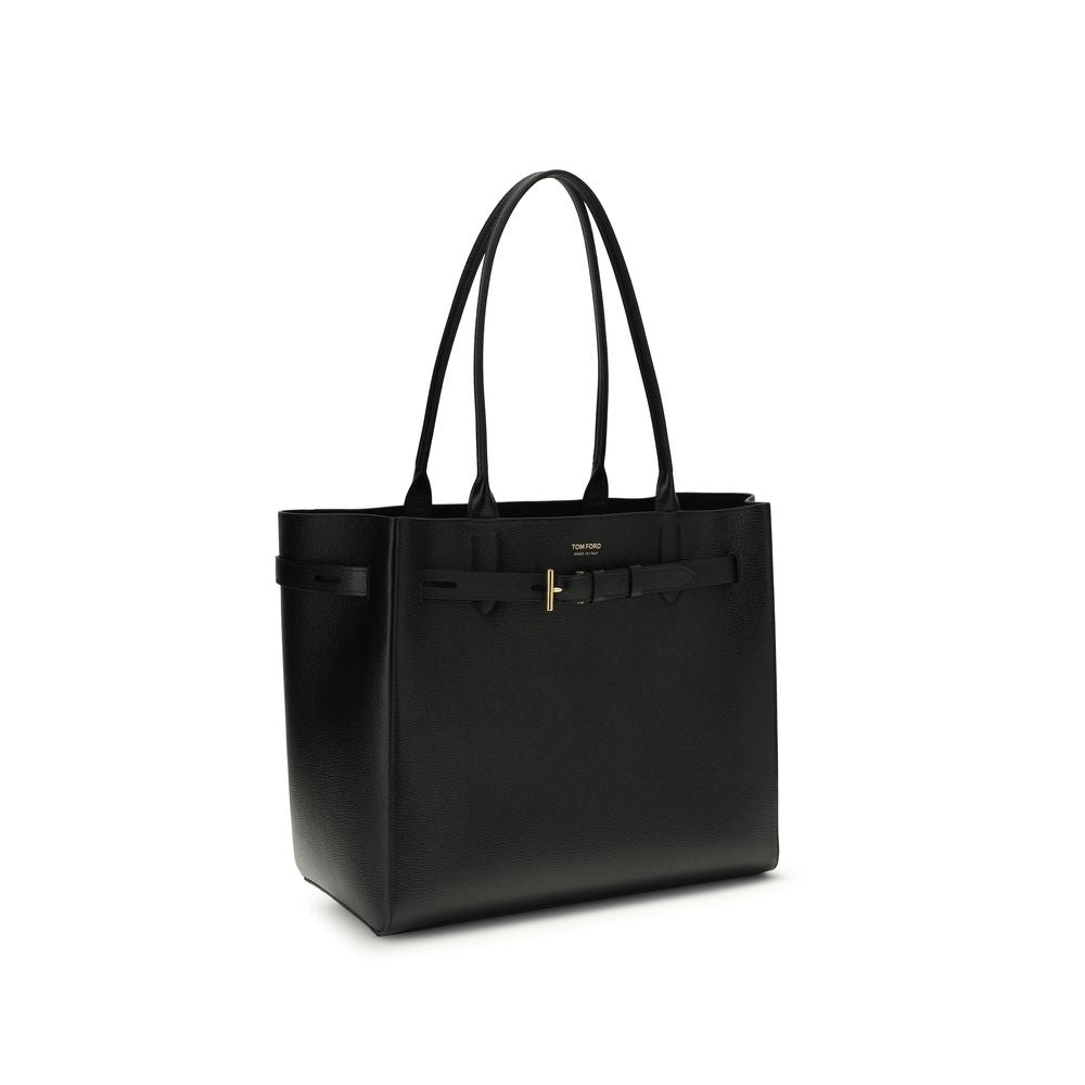Tom Ford Black Calf Leather Bos Taurus Shoulder Bag