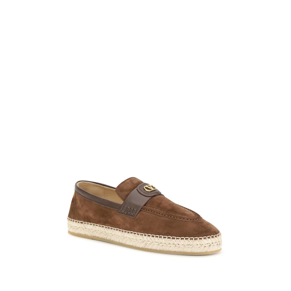 Valentino Garavani Brown Calf Leather Bos Taurus Espadrilles