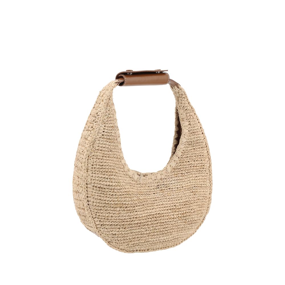 Staud Beige Raffia Shoulder Bag