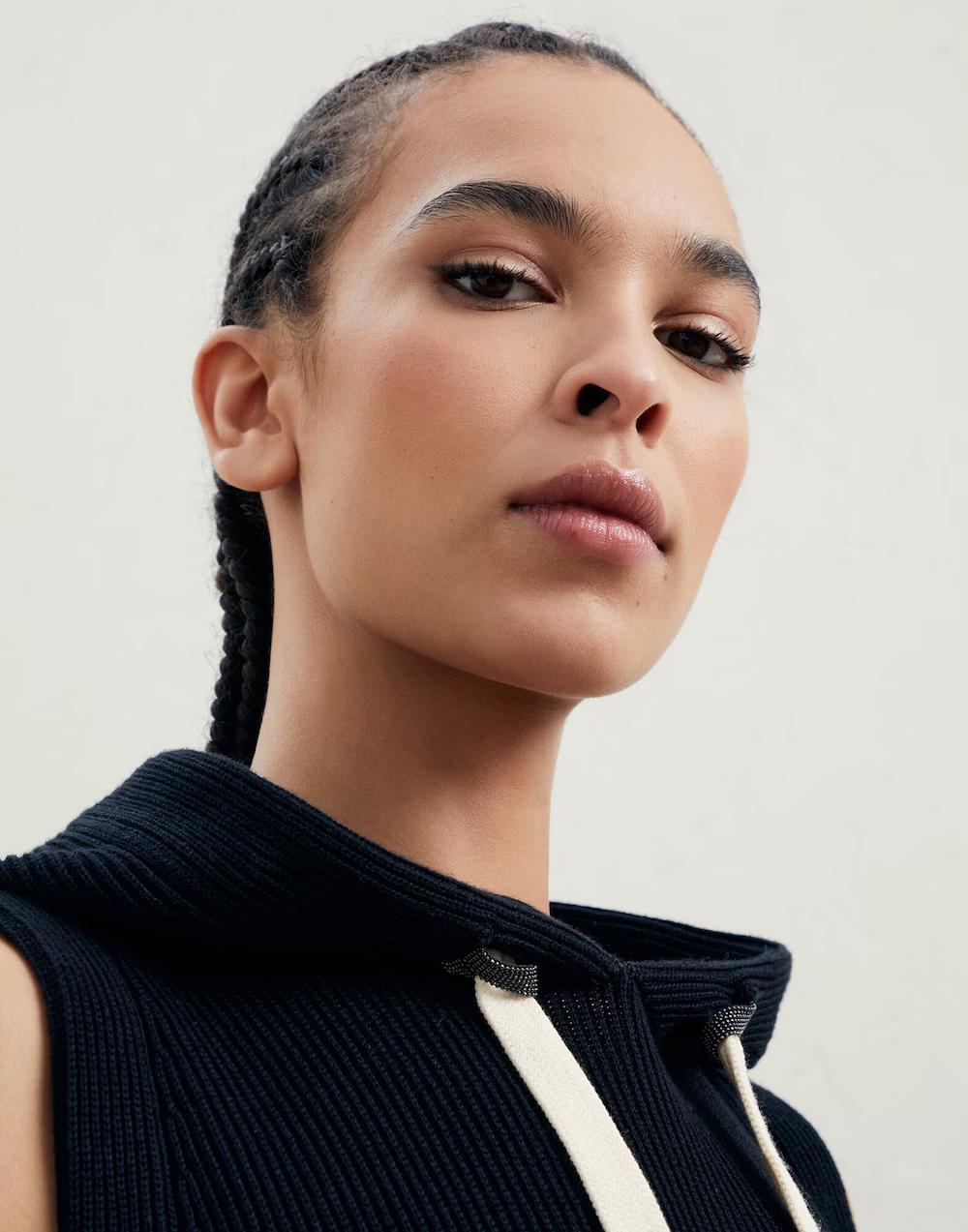 Brunello Cucinelli Black Cotton Sleeveles Sweater