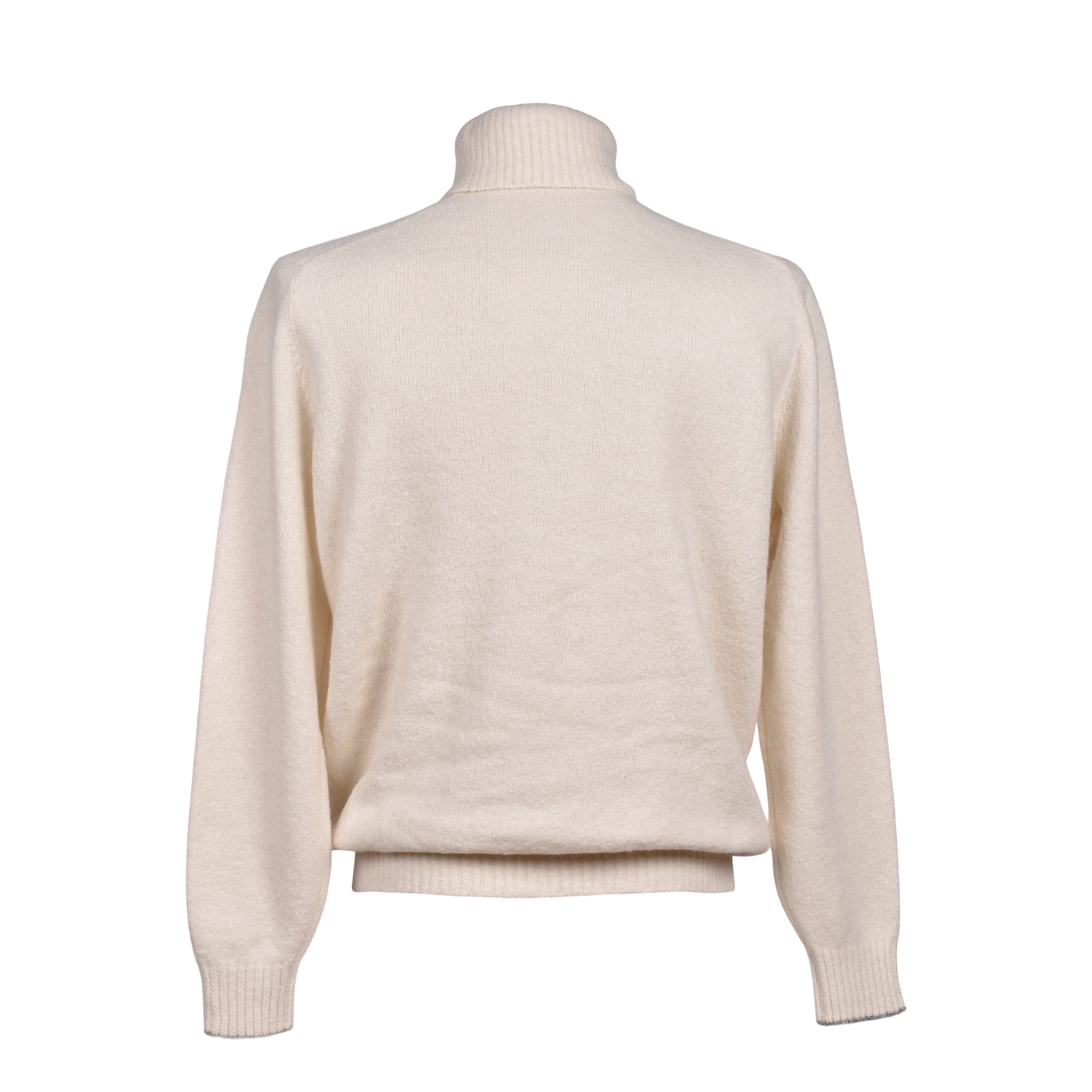 Brunello Cucinelli White Leather Turtleneck