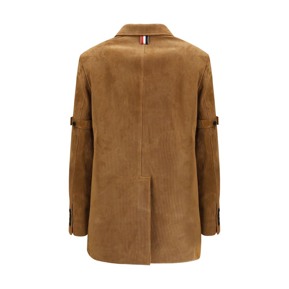 Thom Browne Beige Calf Leather Bos Taurus Coat