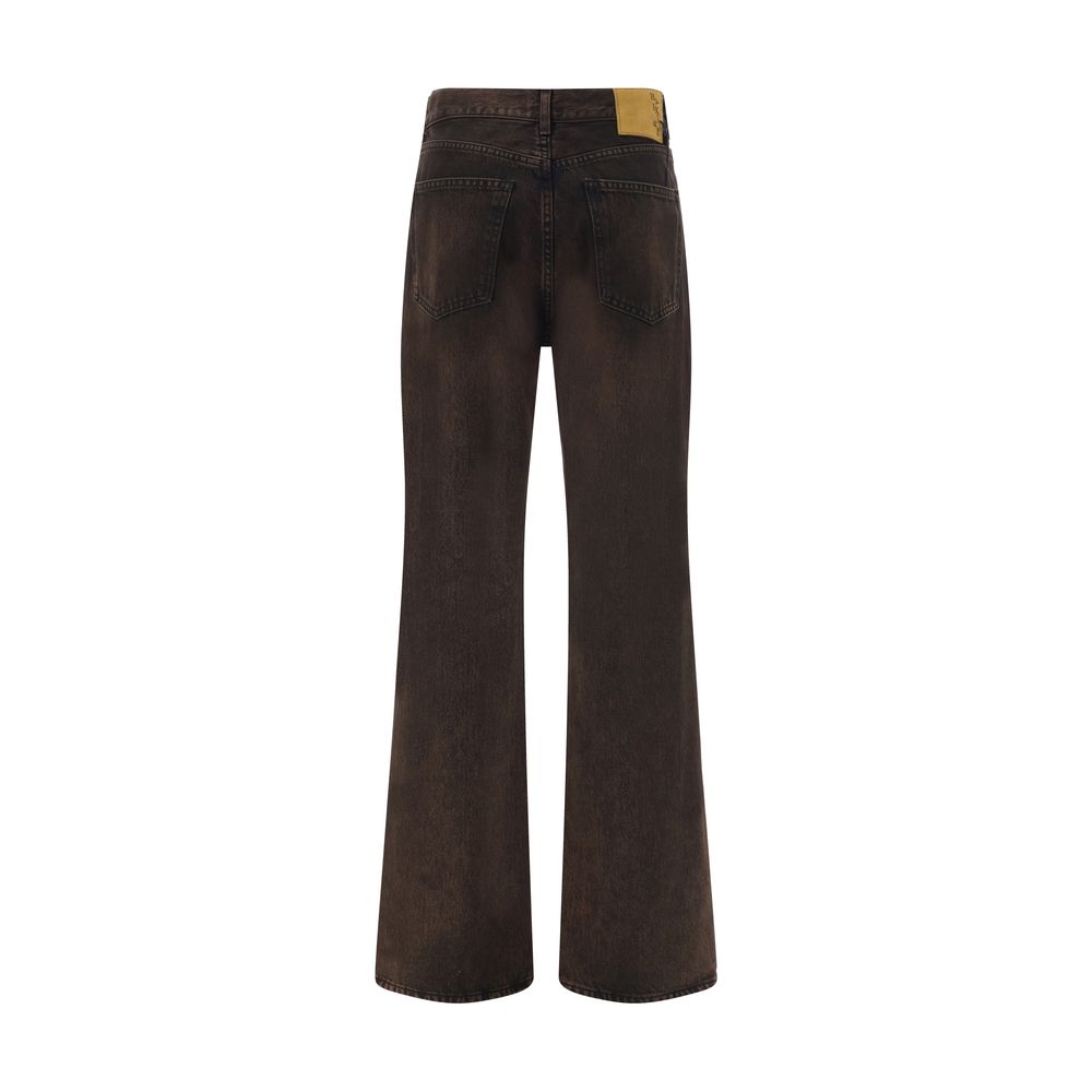 Haikure Brown Cotton Relaxed Fit Jeans