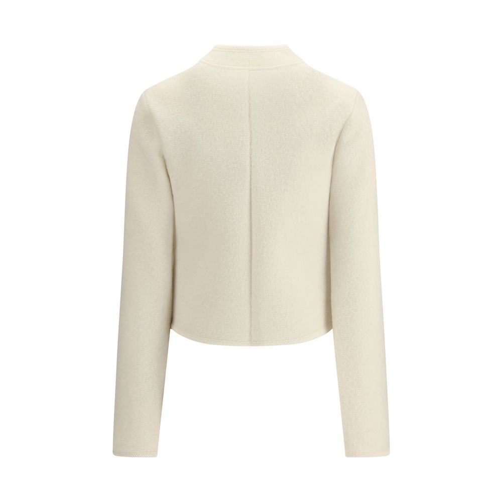 RIER White Fleece Wool Coat