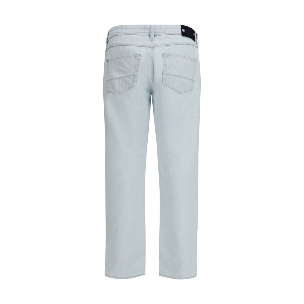 Stone Island Blue Cotton Straight-Leg Jeans