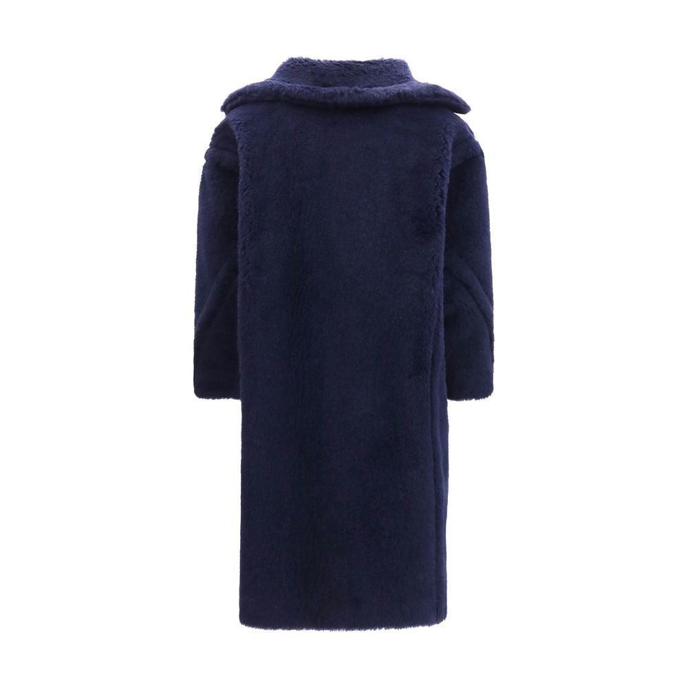 Max Mara Blue Alpaca Vicugna Pacos Coat