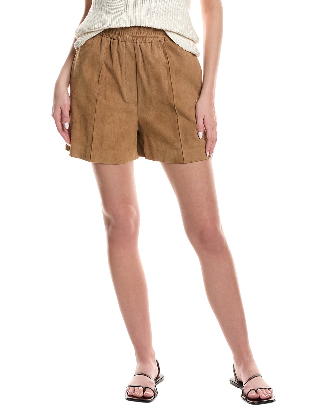 Brunello Cucinelli Brown Leather Bermuda Shorts