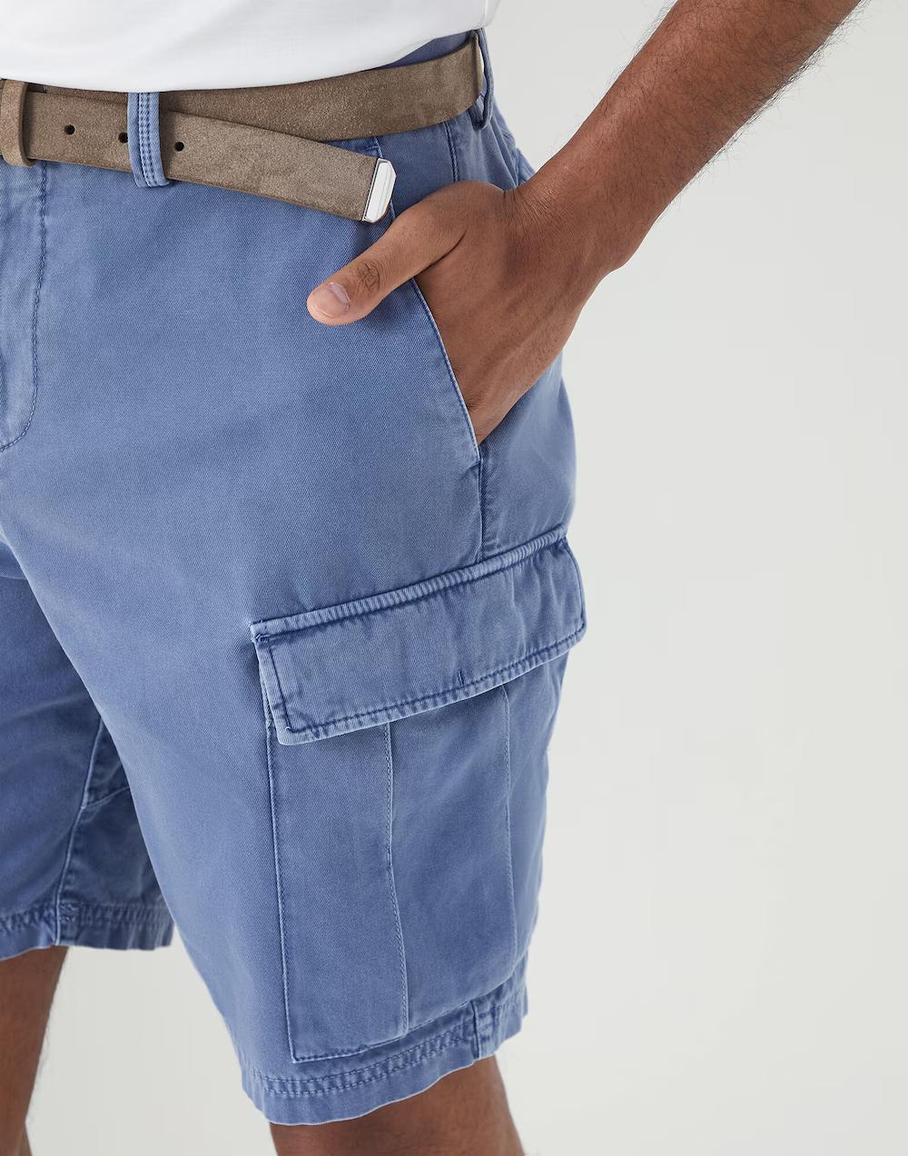 Brunello Cucinelli Blue Cotton Bermuda Shorts