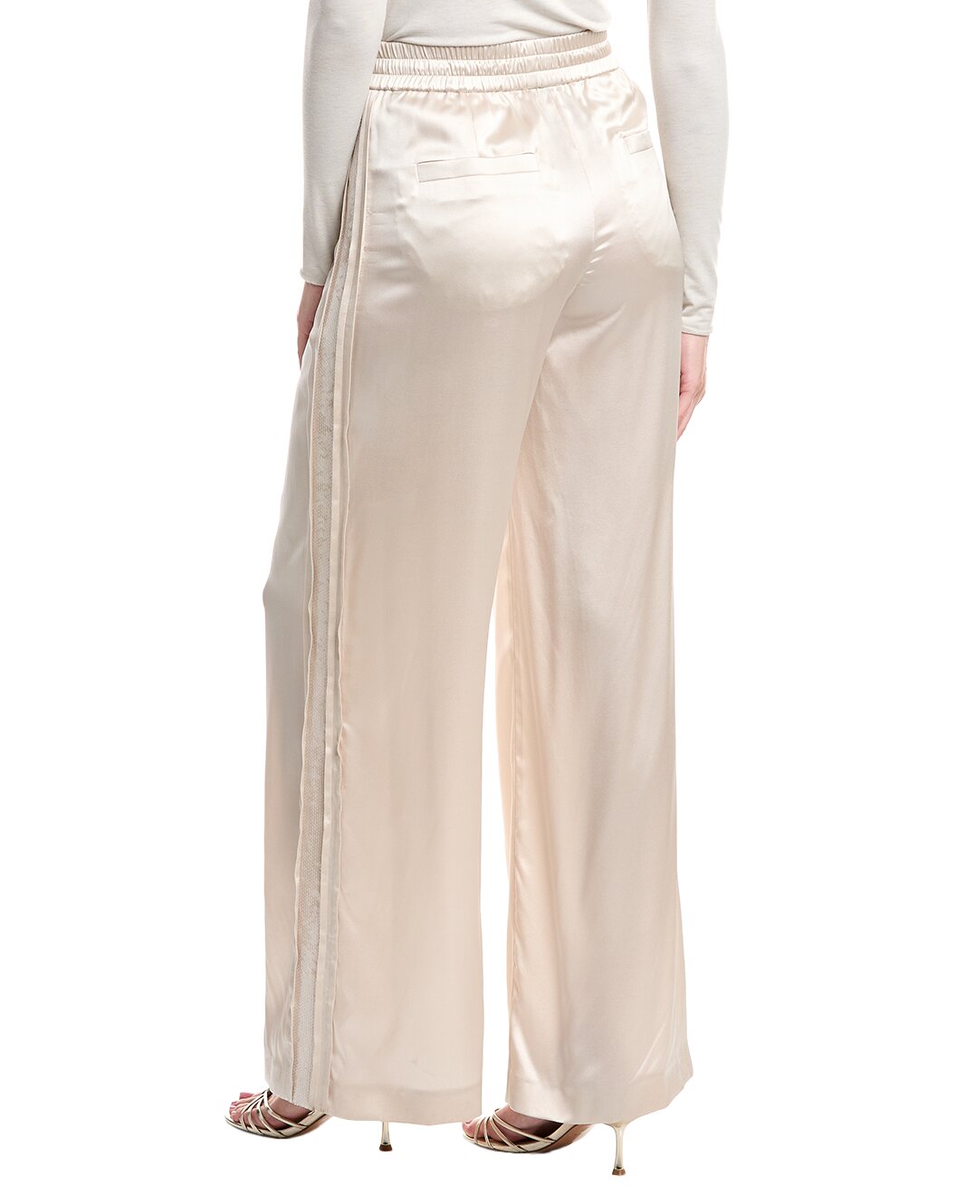 Brunello Cucinelli Beige Silk Casual Pants