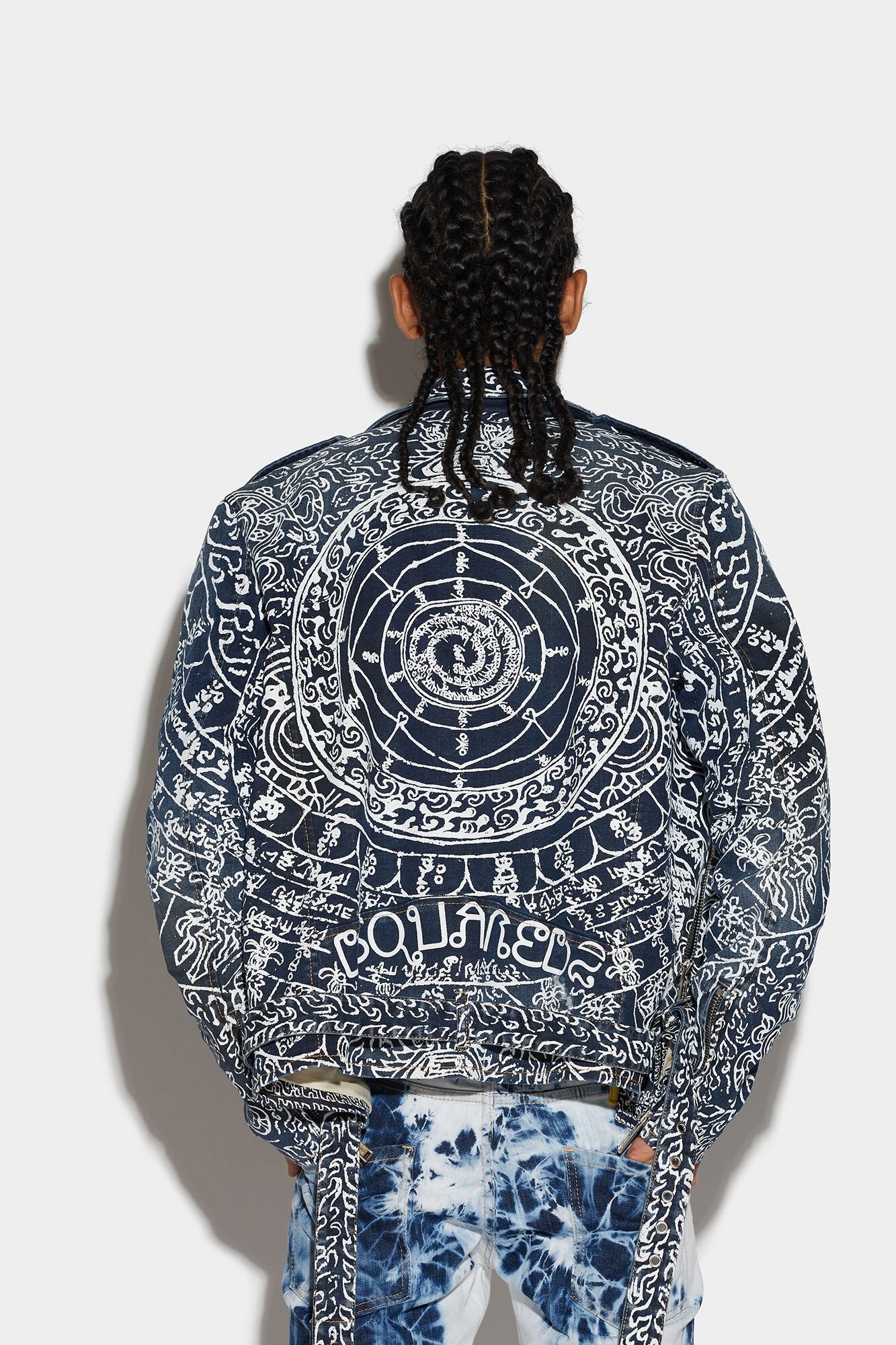 Dsquared² Blue Fibres Biker Jacket