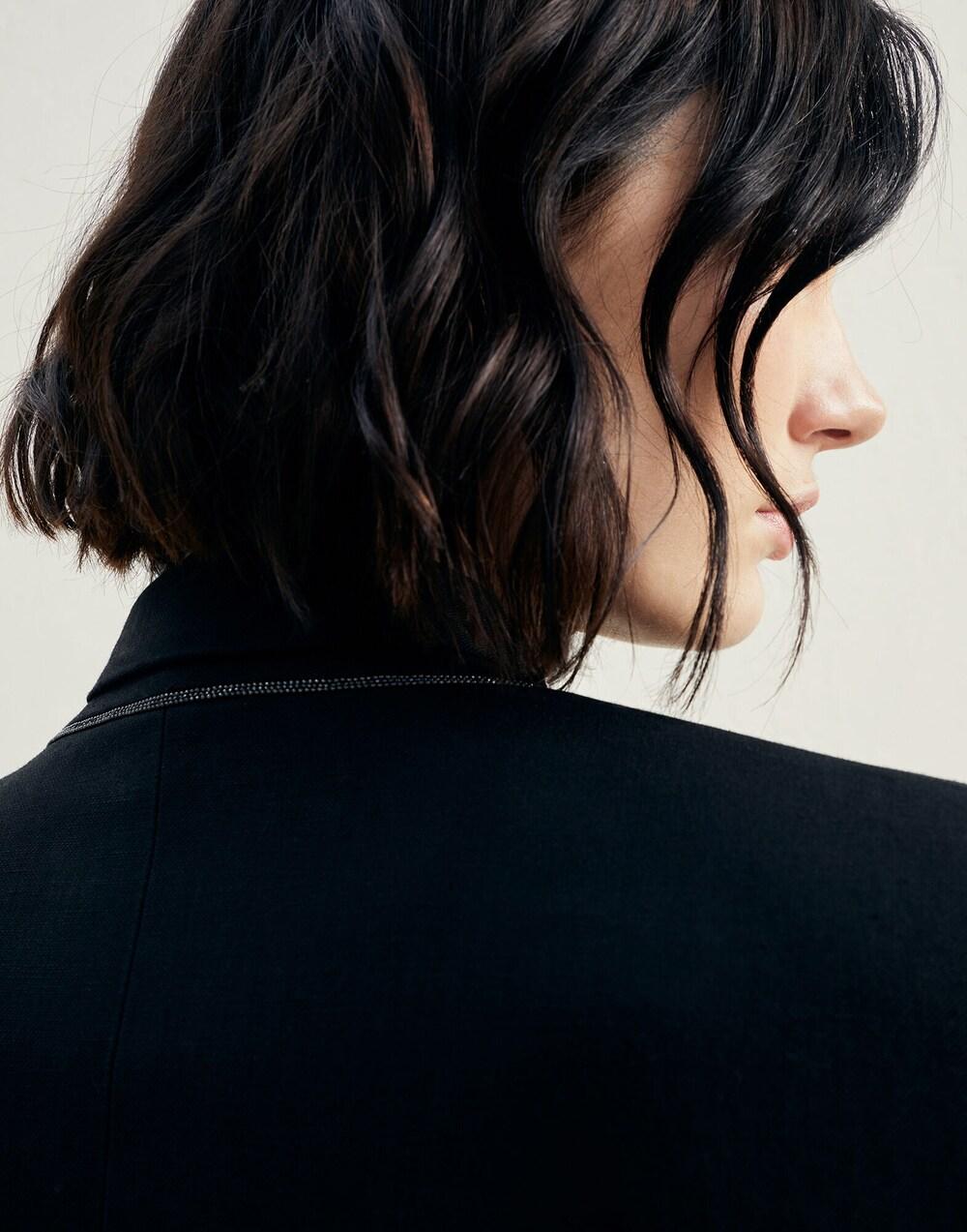 Brunello Cucinelli Black Viscose Jackets And Coat