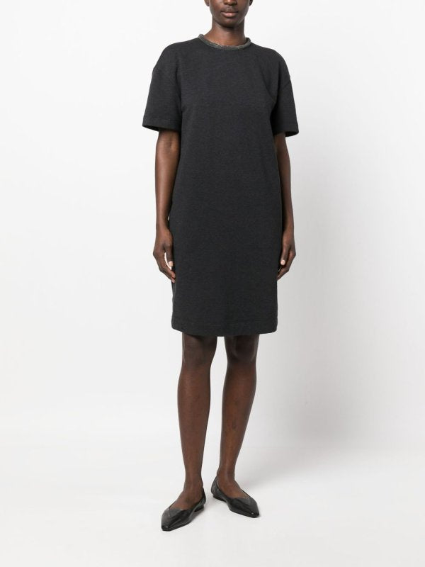 Brunello Cucinelli Gray Cotton Casual Dress