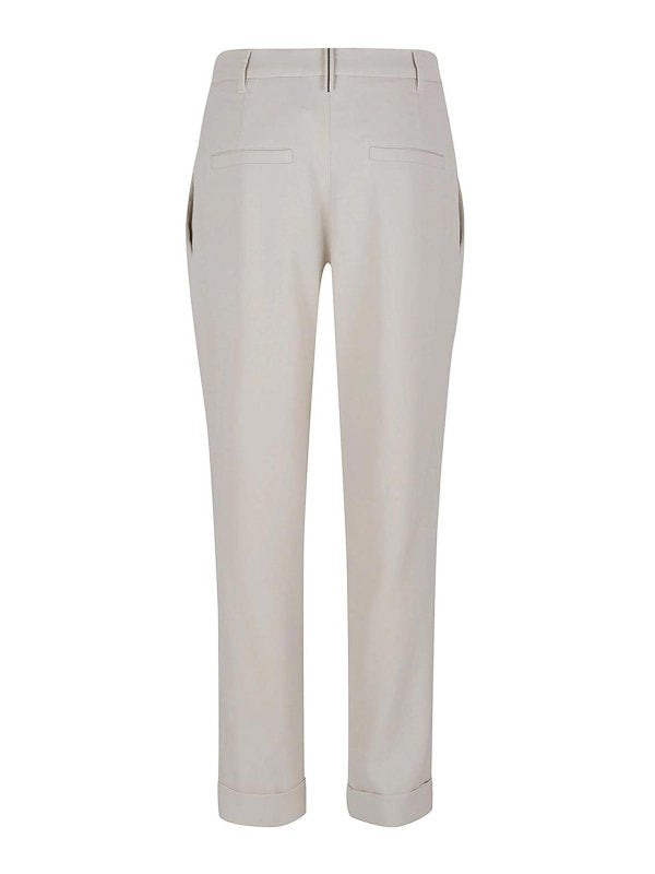 Brunello Cucinelli White Viscose Casual Pants
