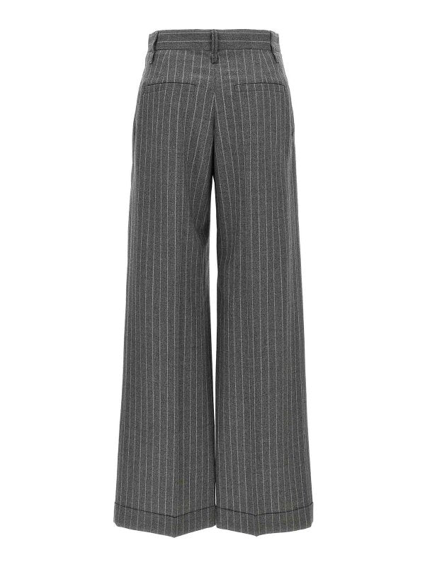 Brunello Cucinelli Gray Wool Casual Pants