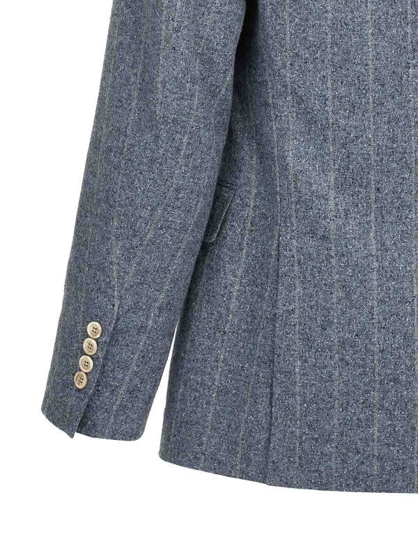 Brunello Cucinelli Blue Silk Blazer