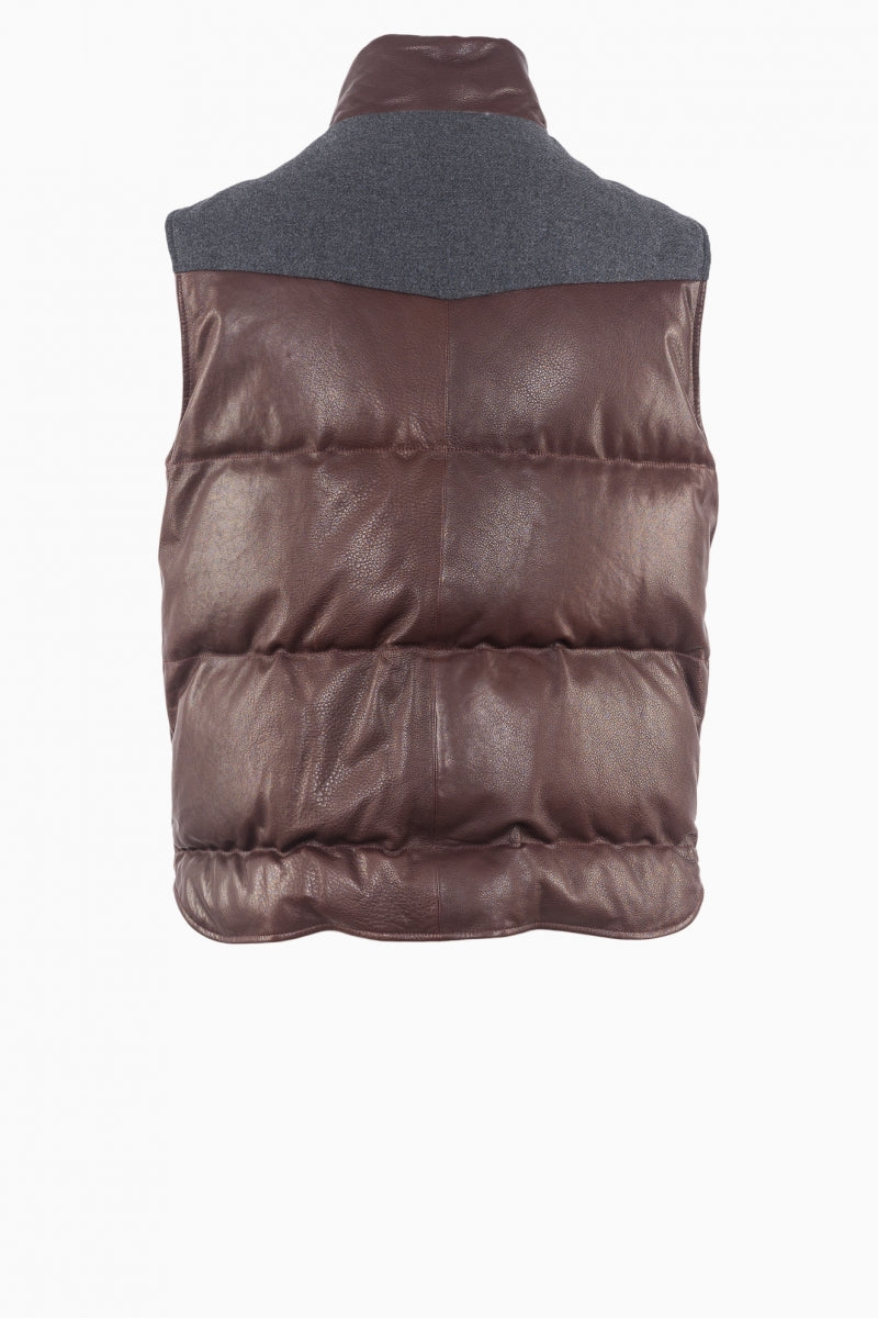 Brunello Cucinelli Brown Leather Jacket