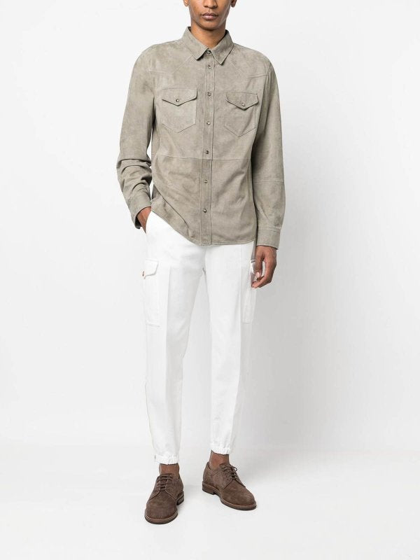 Brunello Cucinelli White Cotton Casual Pants