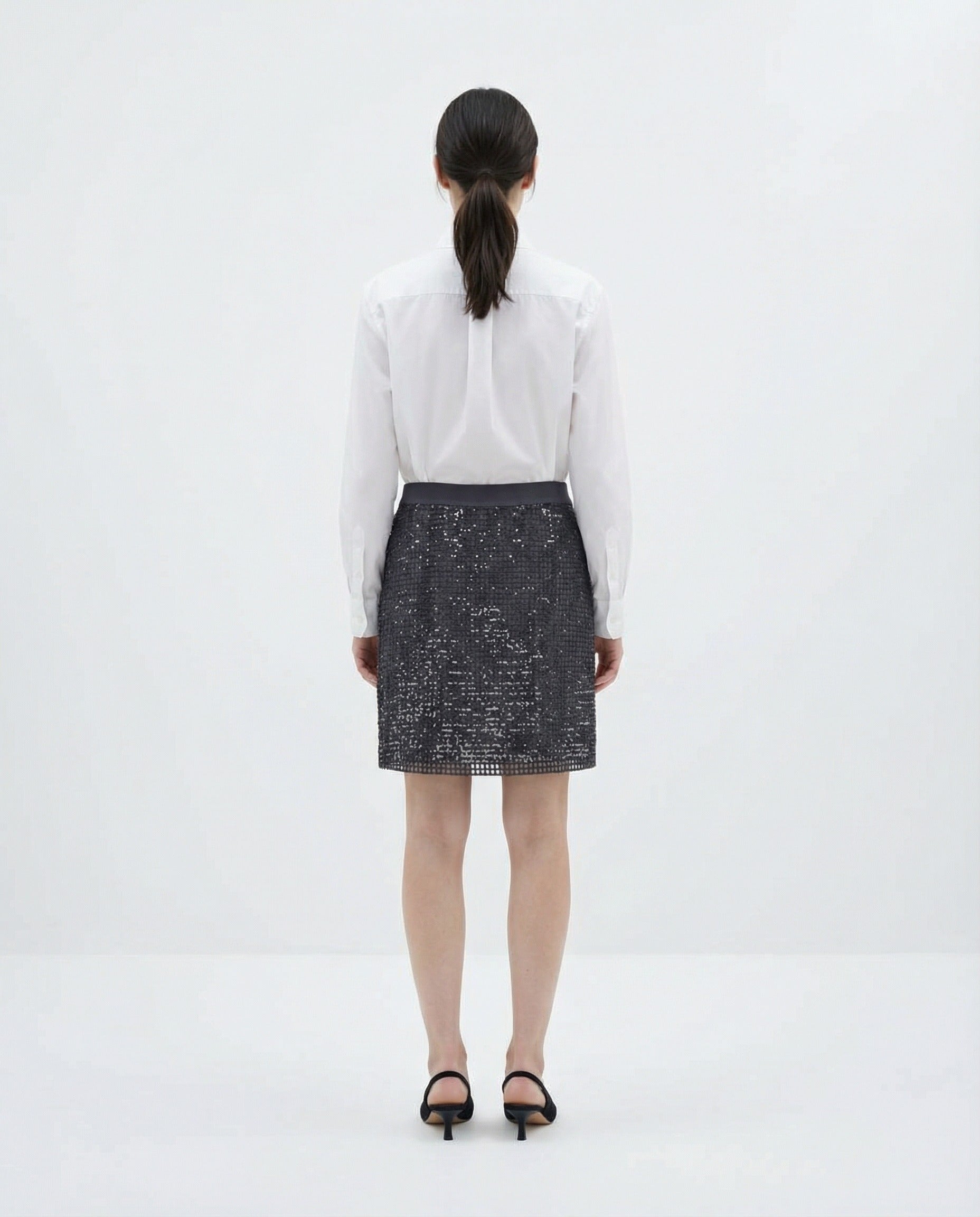 Brunello Cucinelli Bicolor Acetate Mini Skirt