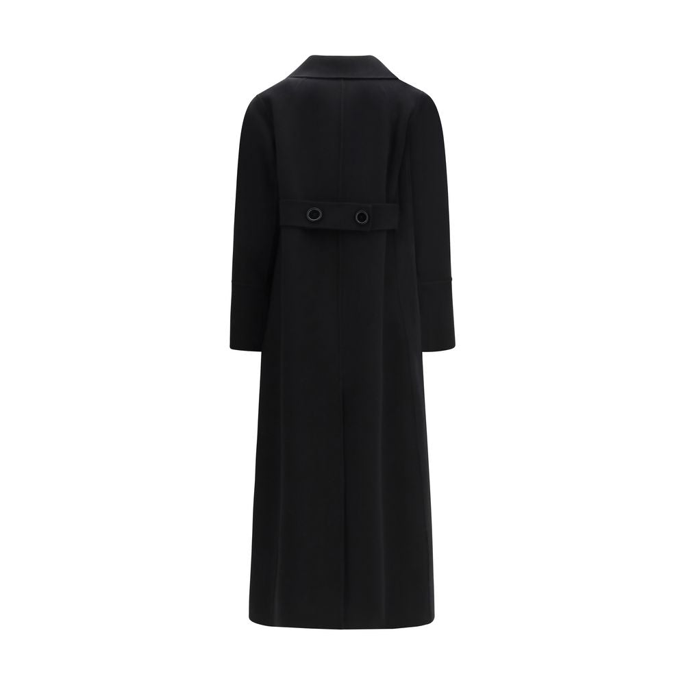 'S Max Mara Black Fleece Wool Coat