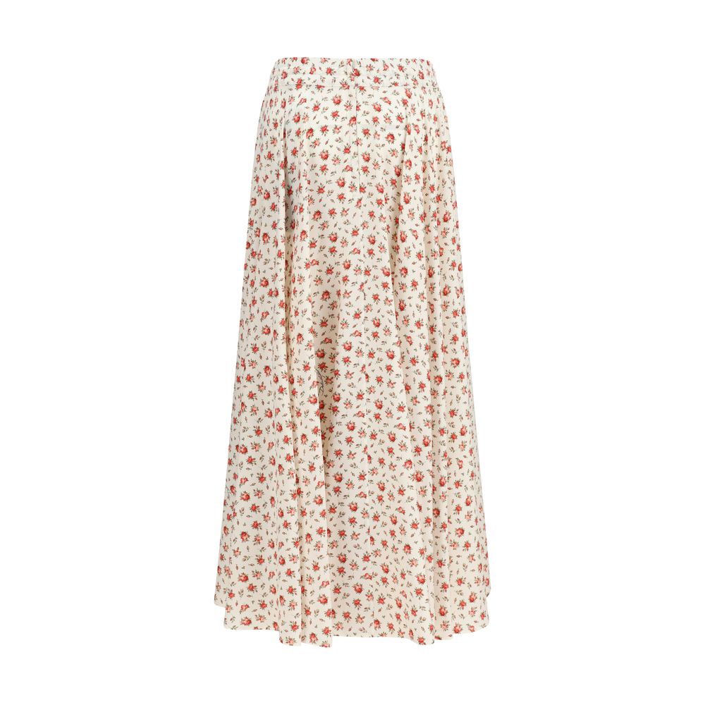Dolce & Gabbana Multicolor Silk Midi Skirt