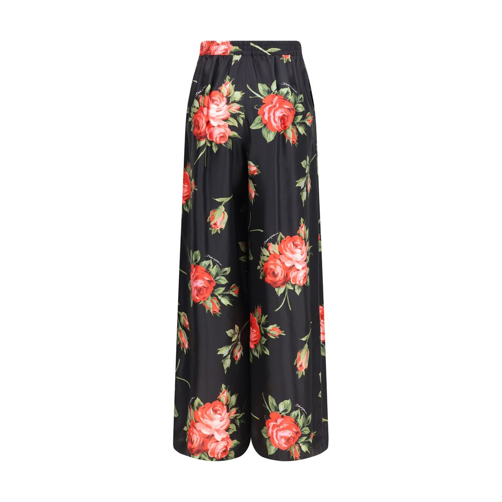 Dolce & Gabbana Multicolor Silk Casual Pants
