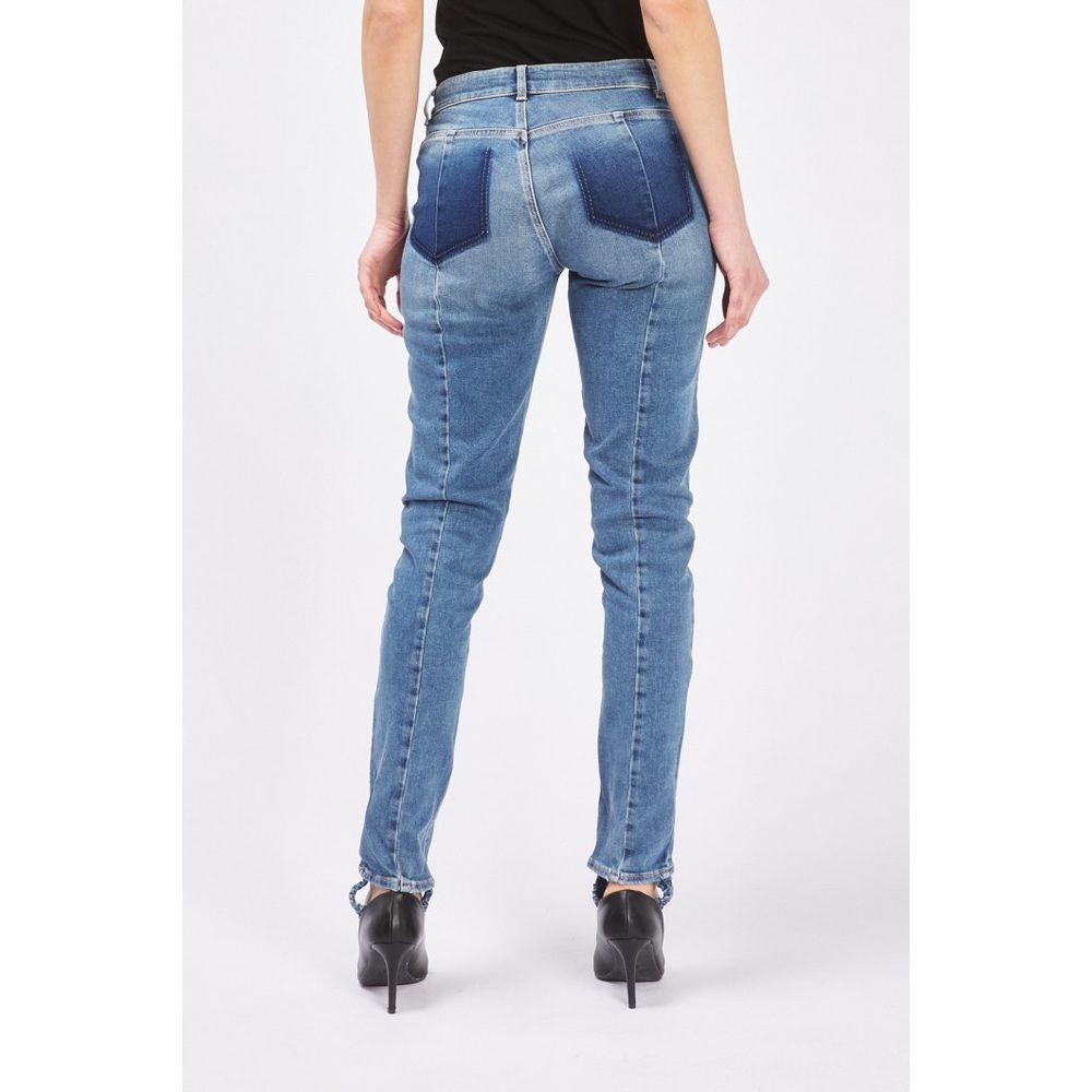 Gas Blue Cotton Slim Fit Jeans