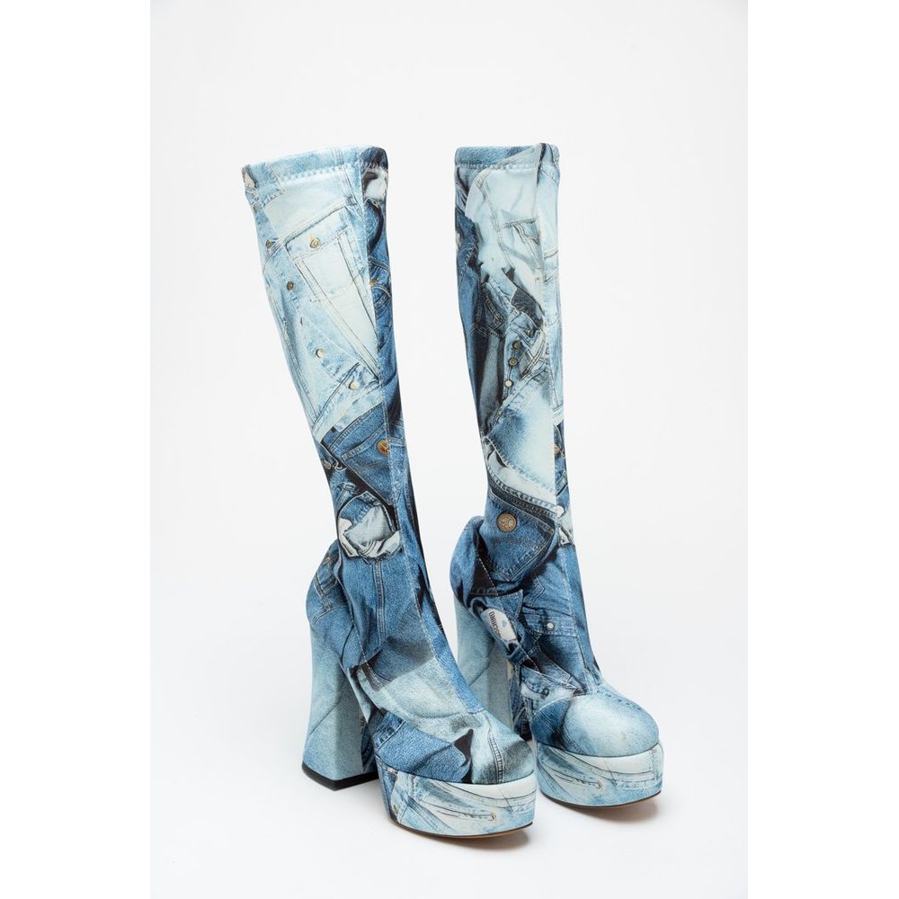 Moschino Multicolor Polyester High Heel Boots
