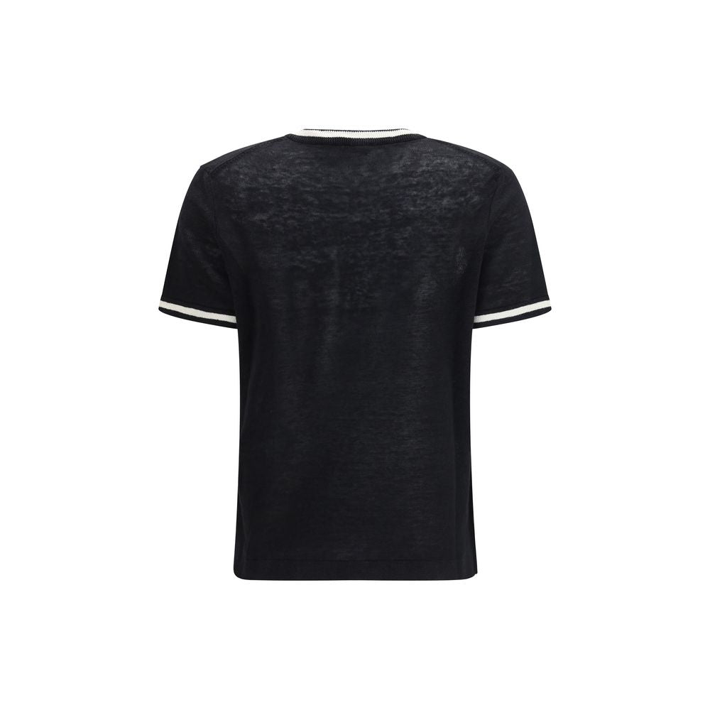 'S Max Mara Black Linen T-Shirt