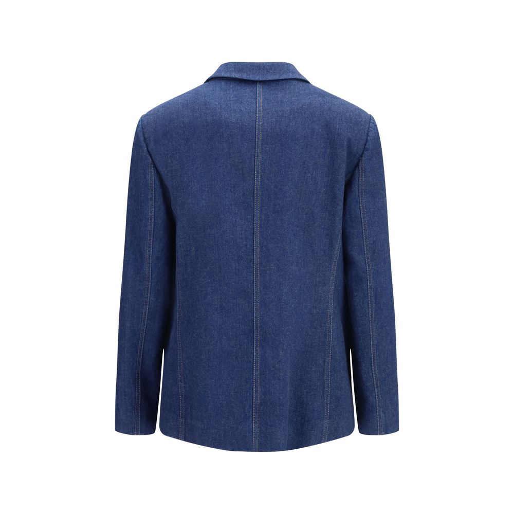 Giorgio Armani Blue Elastane Denim Jacket