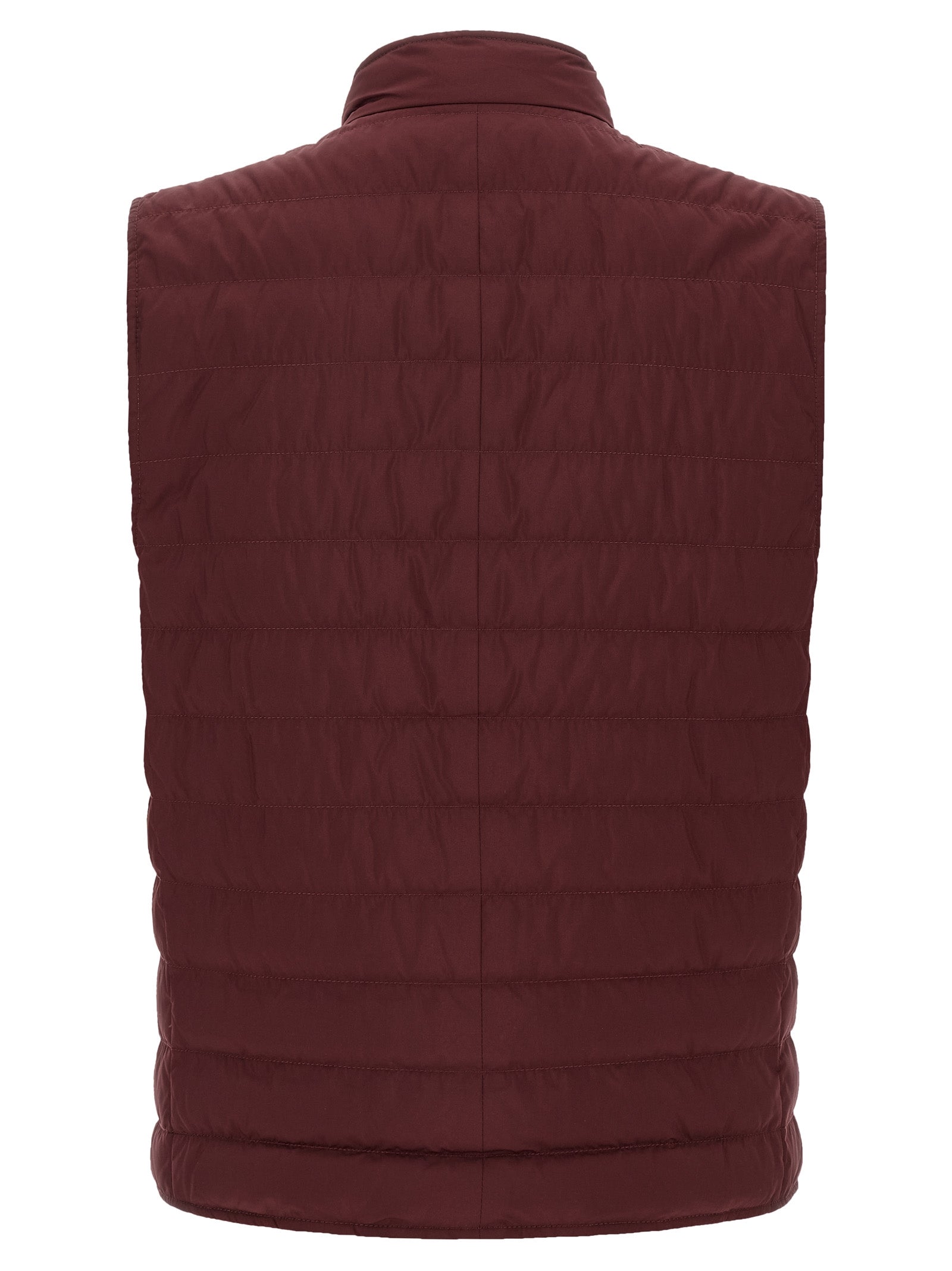 Brunello Cucinelli Bordeaux Polyester Sleeveless Jacket
