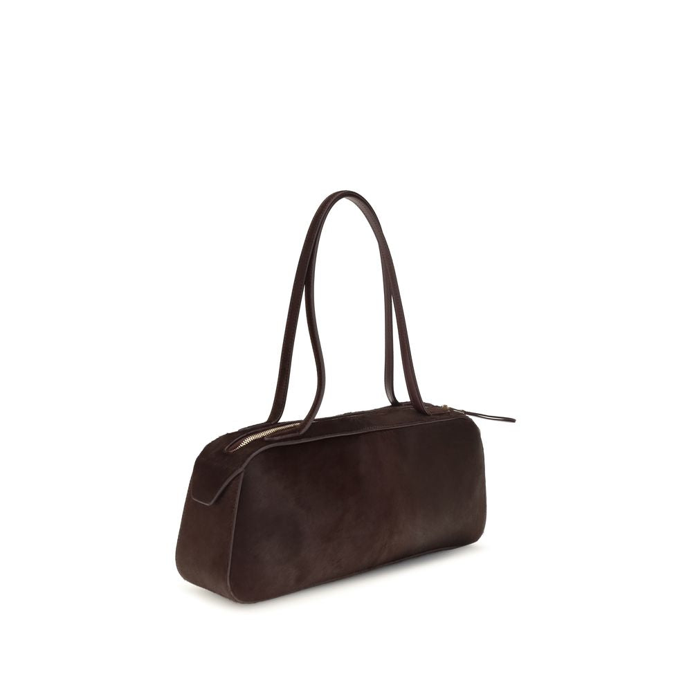 Khaite Burgundy Calf Leather Bos Taurus Shoulder Bag