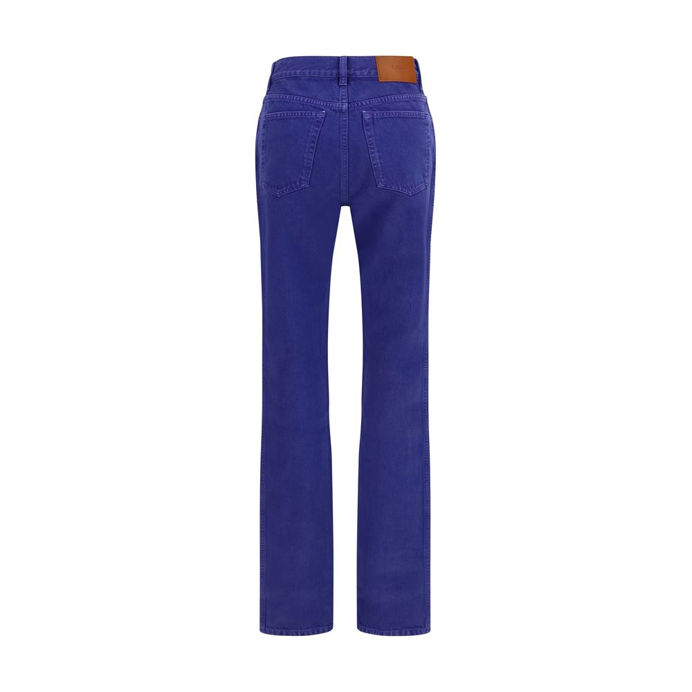 Chloé Blue Cotton Straight-Leg Jeans