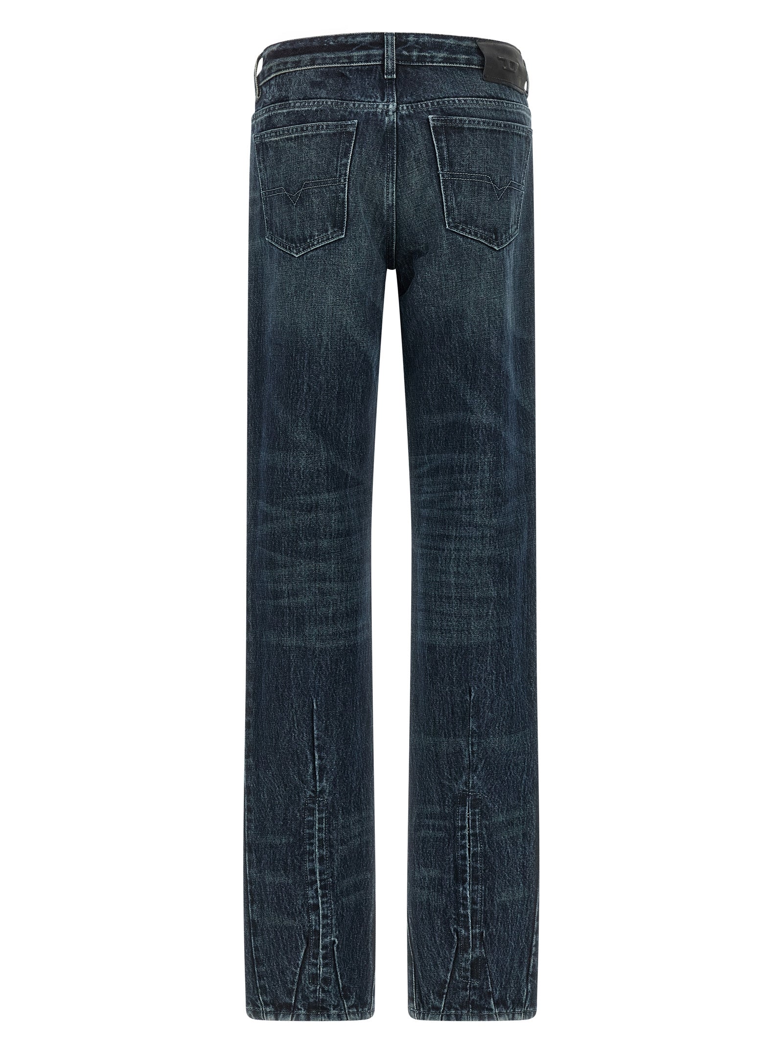 Diesel Blue Cotton Straight-Leg Jeans