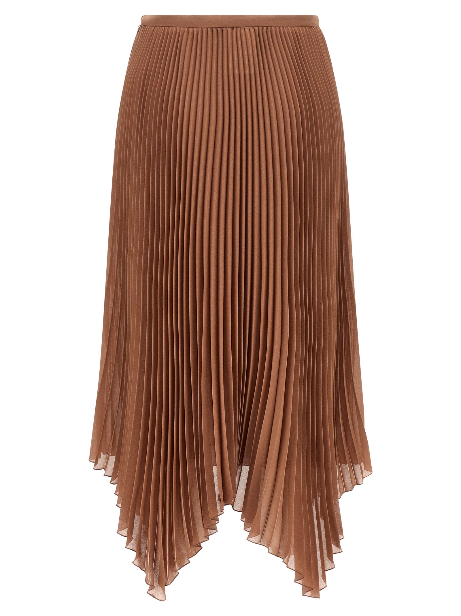 Valentino Garavani Brown Silk Midi Skirt