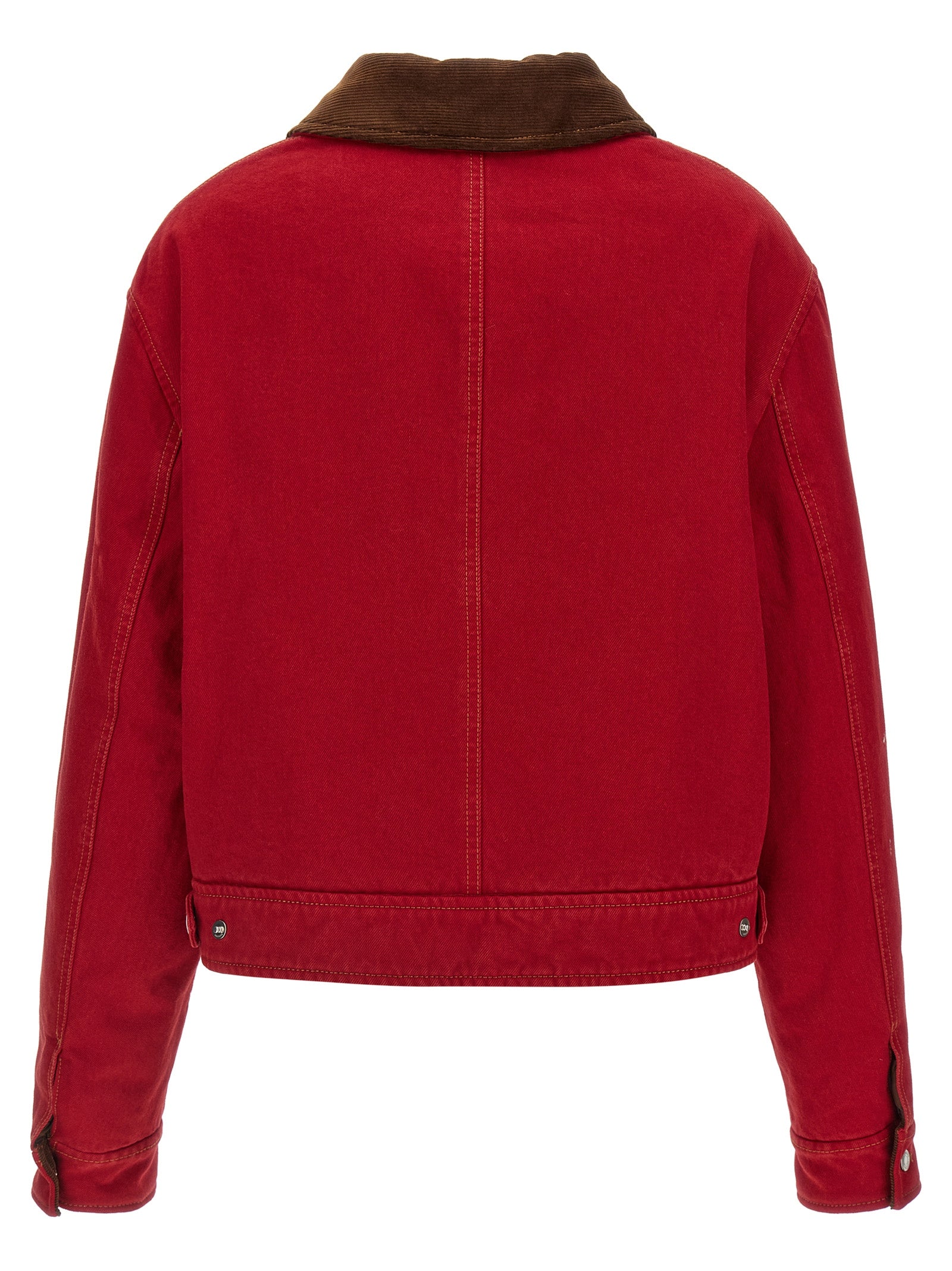Ami Paris Red Cotton Biker Jacket