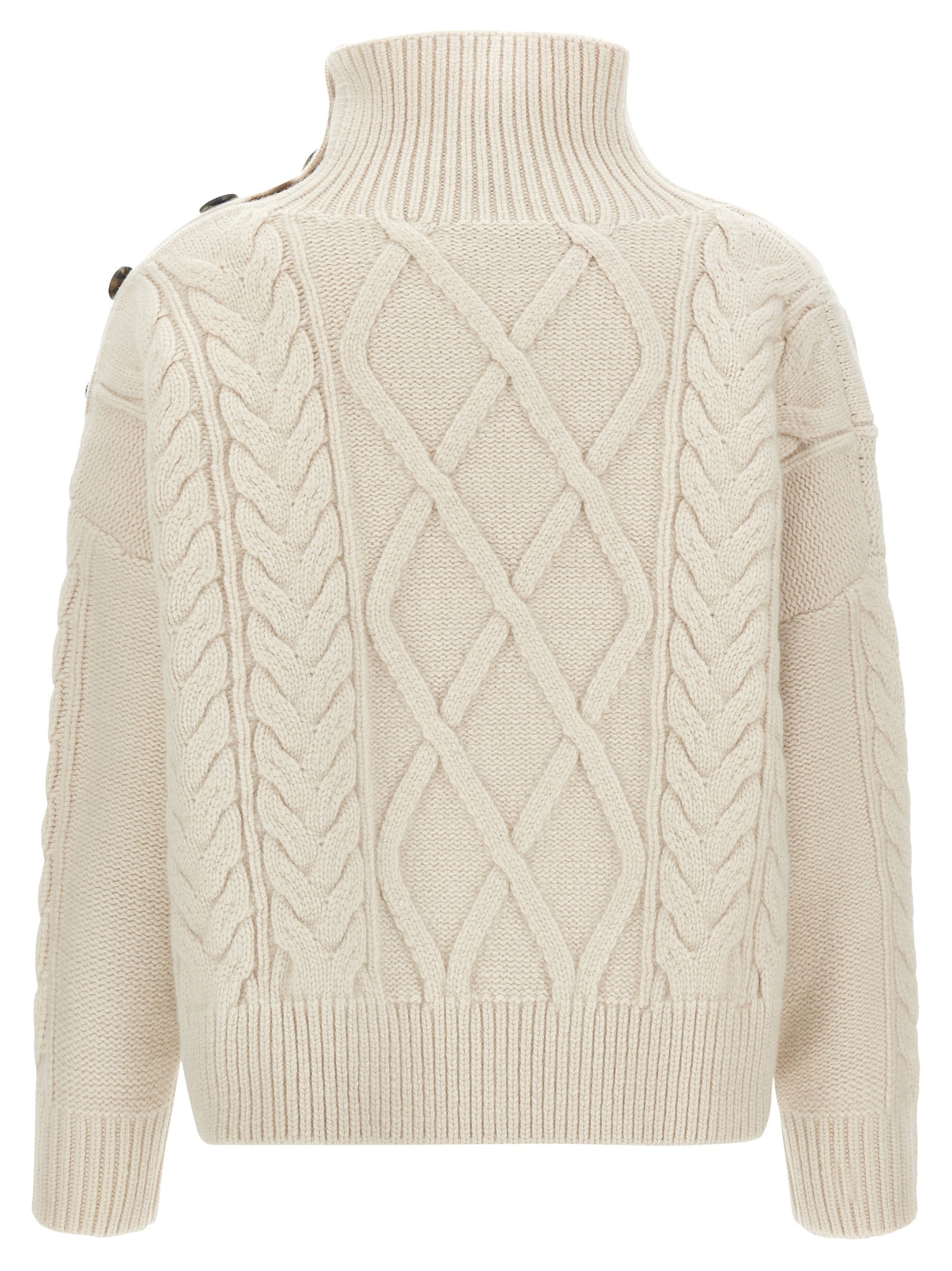 Yves Salomon White Wool Cardigan