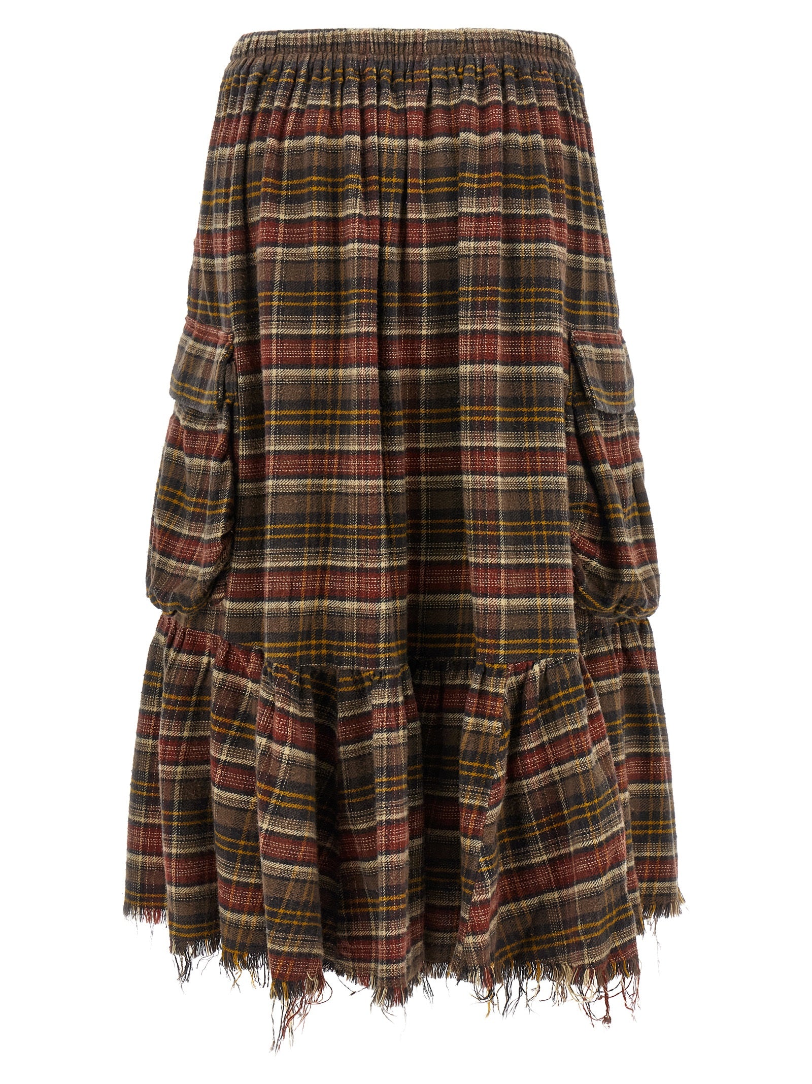 R13 Brown Cotton Mini Skirt