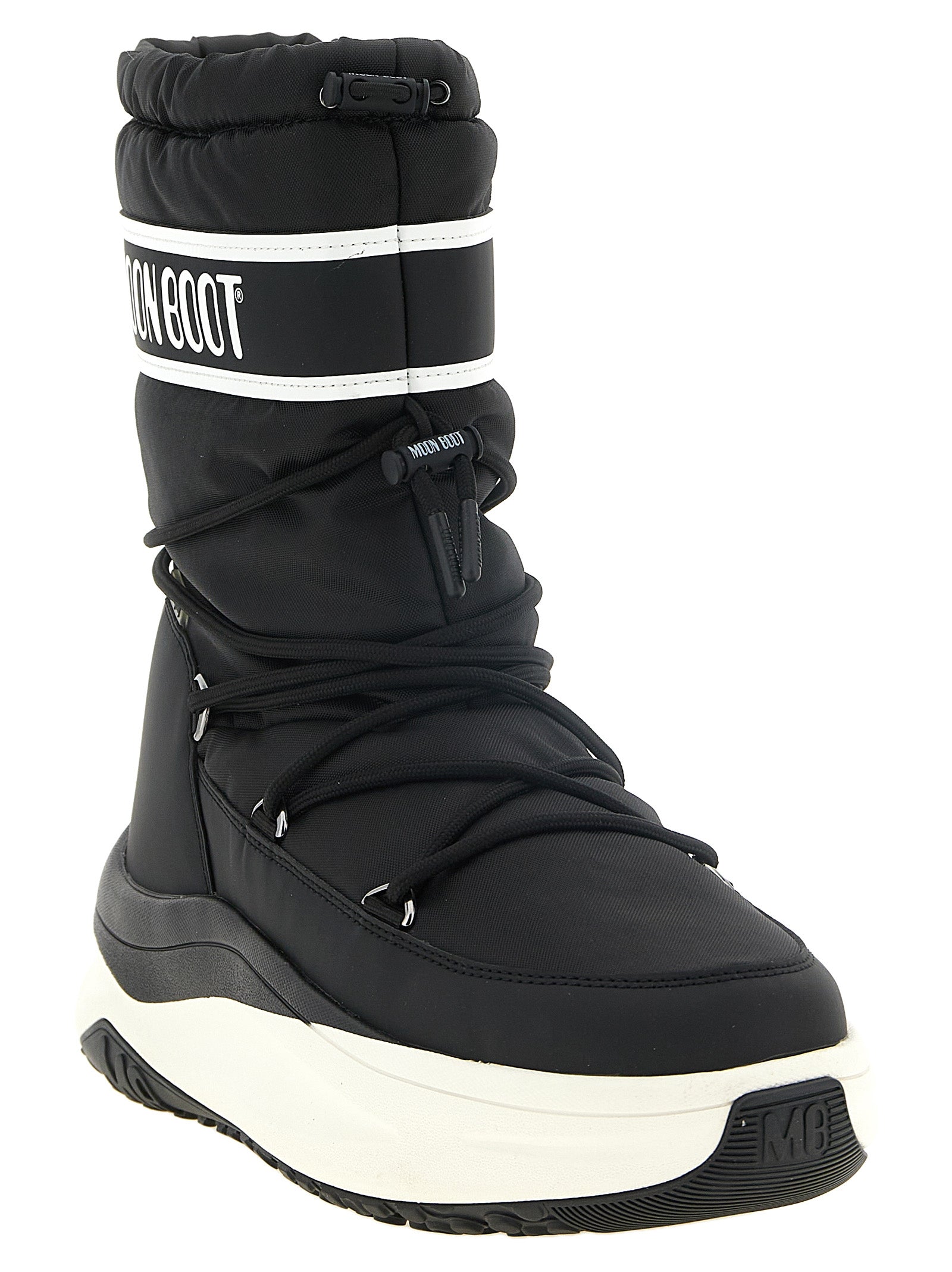 Moon Boot Black Polyester Lace-Up Boots