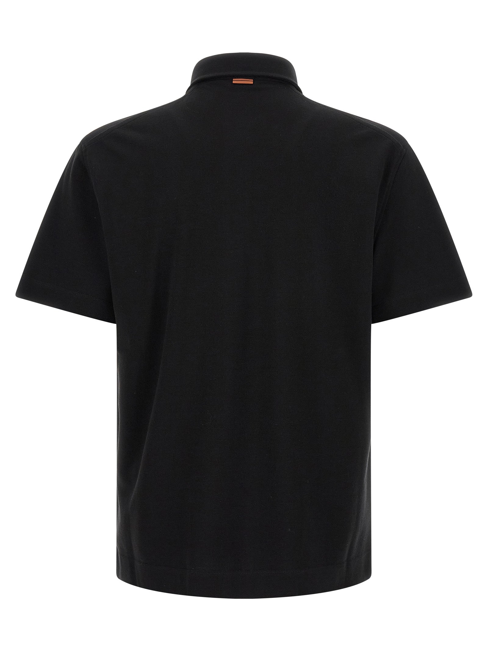 ZEGNA Black Cotton Polo Shirt