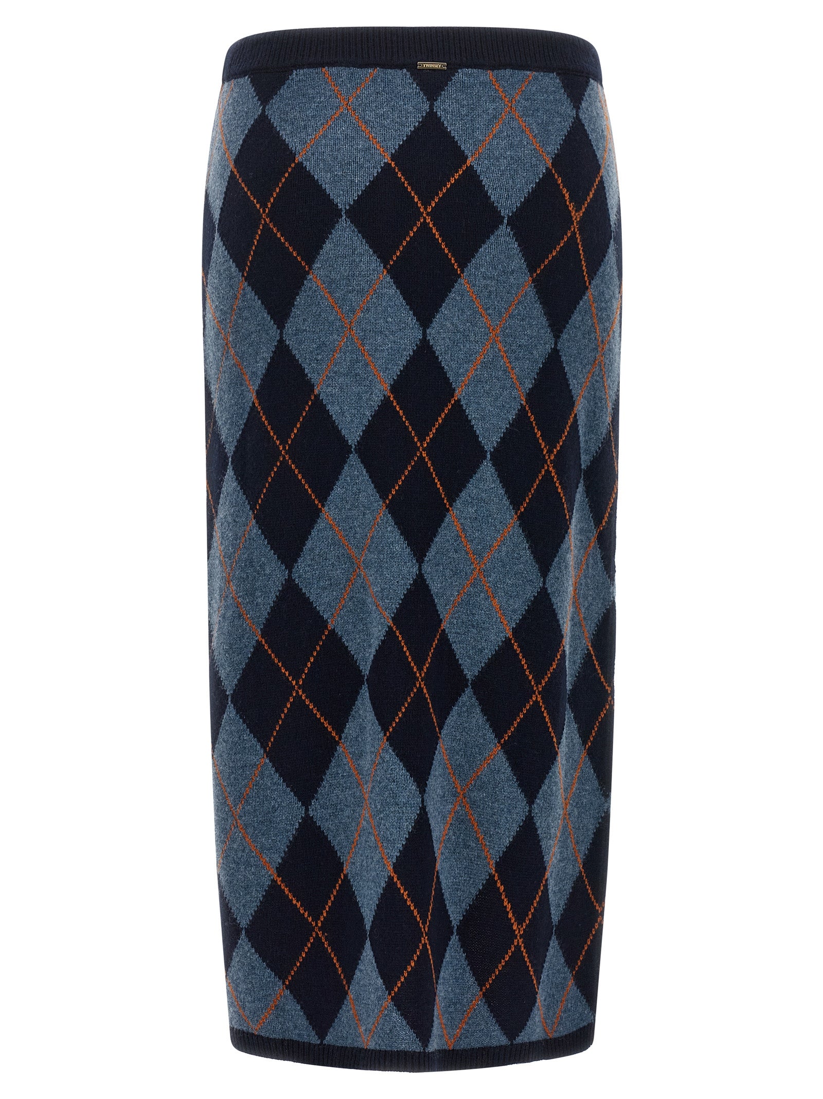 Twinset Blue Viscose Midi Skirt