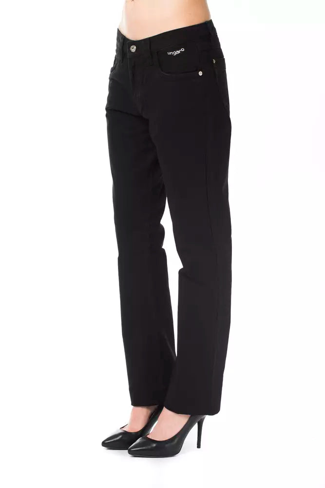 Ungaro Fever Black Cotton Women's Pants
