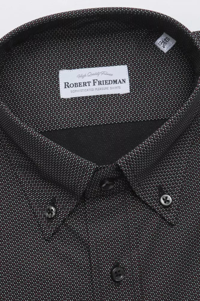 Robert Friedman Black Cotton Men's Shirt