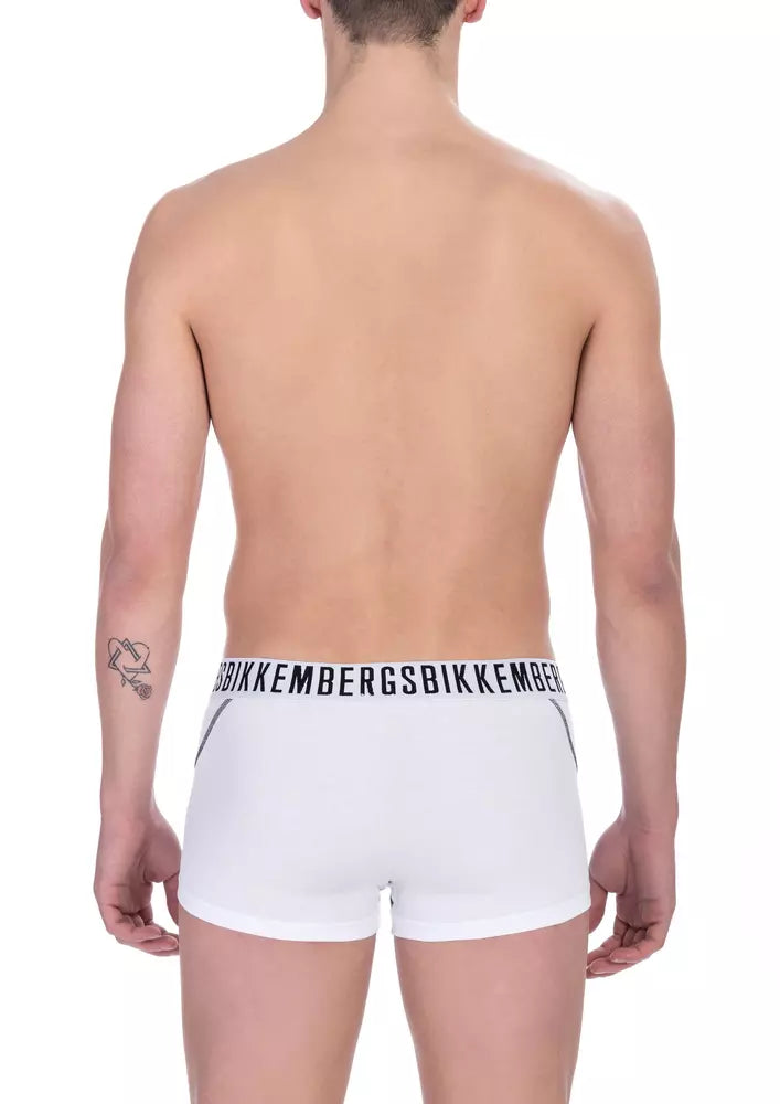 Bikkembergs White Cotton Men's Trunk Underwear Pack