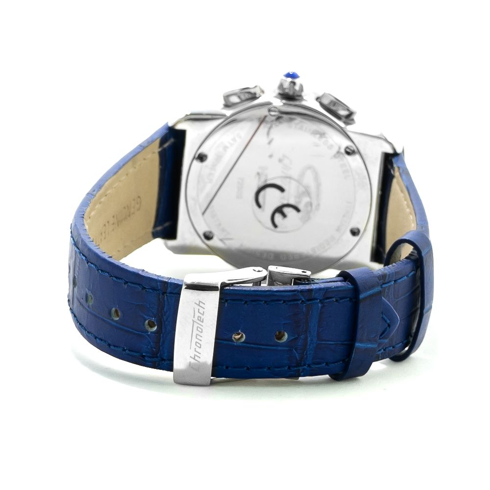 Chronotech Blue Leather Dress Watch